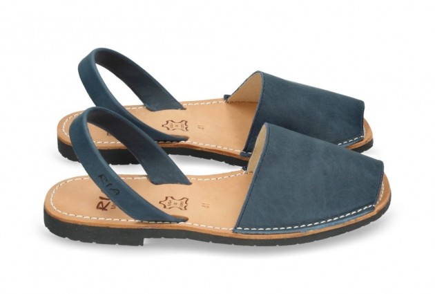 Avarca Menorquina Ria hombre piel azul marino - 2