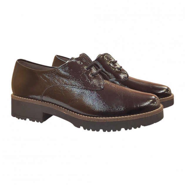Bluchers Pitillos charol negro con cordones para mujer - 1
