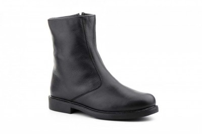 Botines borrego cremallera piel negro - 1