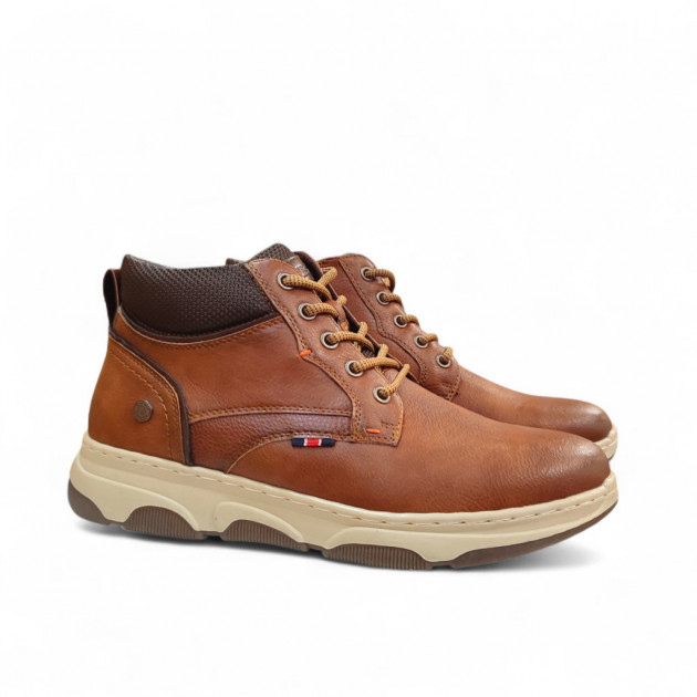 Botines de hombre refresh camel con cordones y suela actual - 1