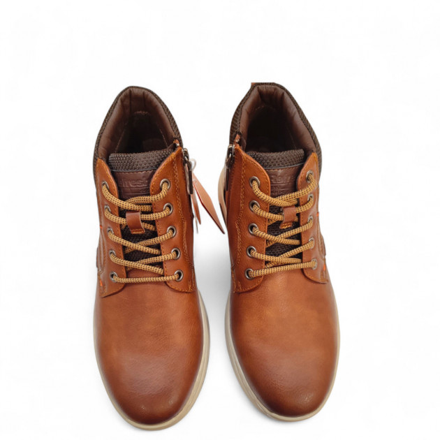 Botines de hombre refresh camel con cordones y suela actual - 3