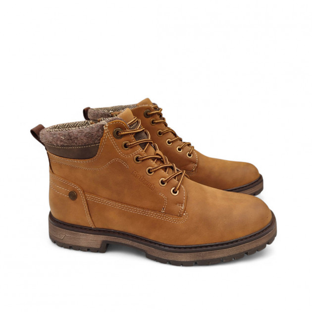 Botines de hombre refresh camel con cremallera lateral - 3