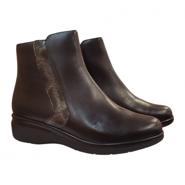 Botines Pitillos negros con cremallera para mujer - 1