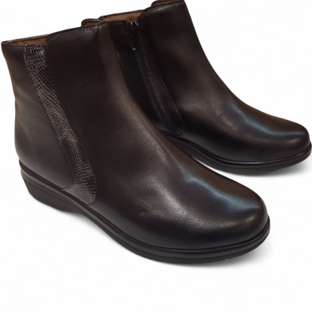 Botines Pitillos negros con cremallera para mujer - 3