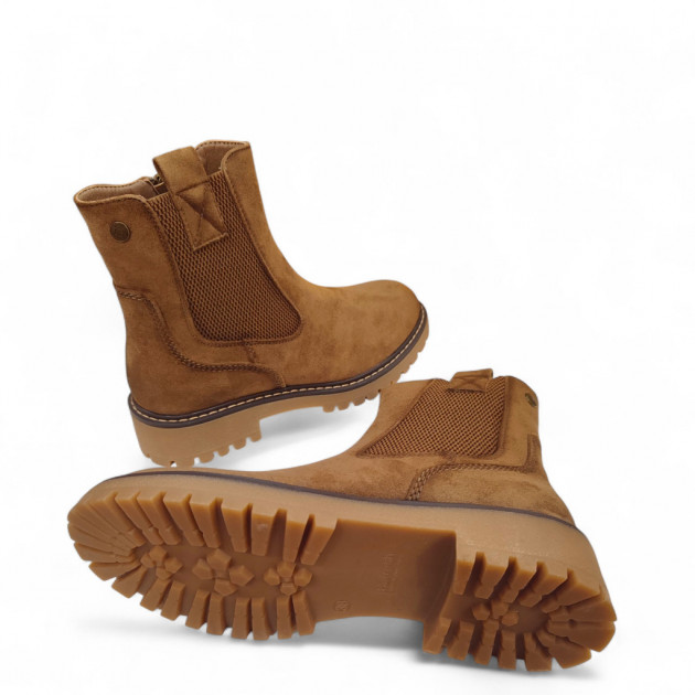 Botines Refresh elástico y cremallera marrones - 2