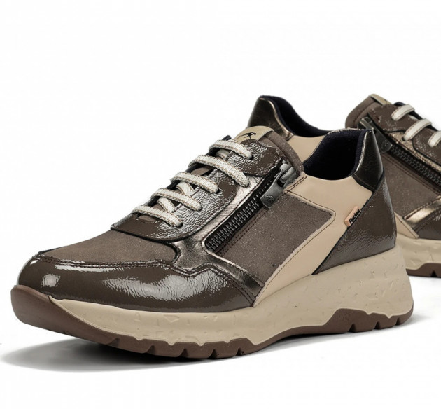 Casual Fluchos Nexus cremallera y elásticos taupe - 2