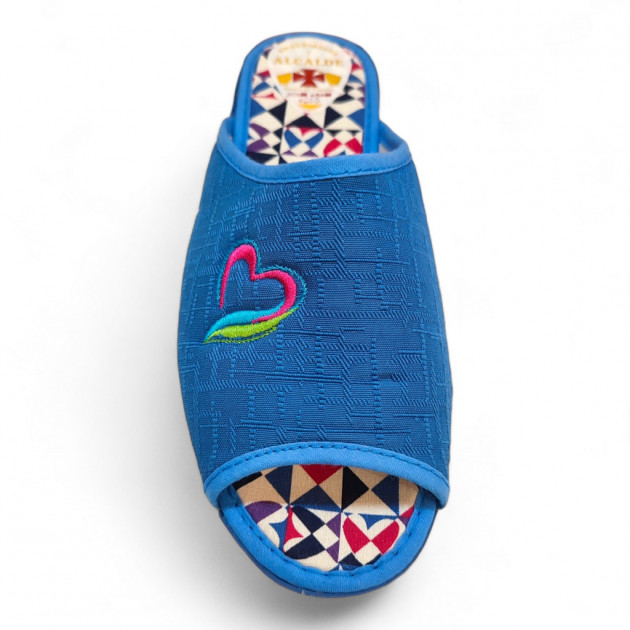 Chinela abierta lona verano aguamar - 2