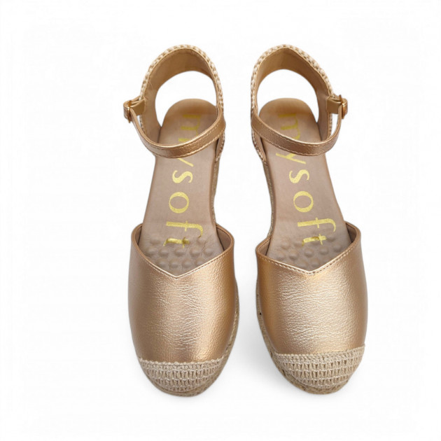 Cuñas bajas esparto oro Mysoft planta acolchada - 2