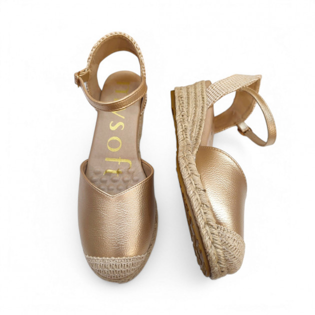 Cuñas bajas esparto oro Mysoft planta acolchada - 3
