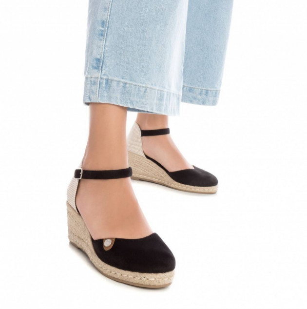 Cuñas de esparto en negro con altura media muy cómodas - 2