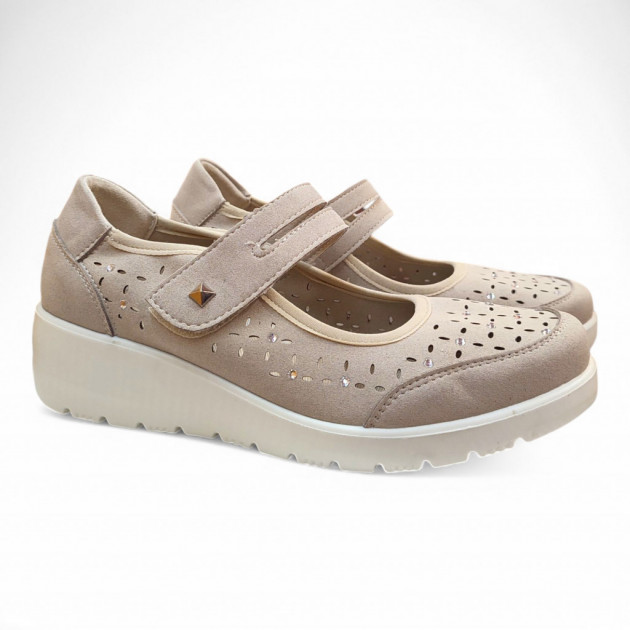 Merceditas Doctor Cutillas flexible acolchada beige - 1