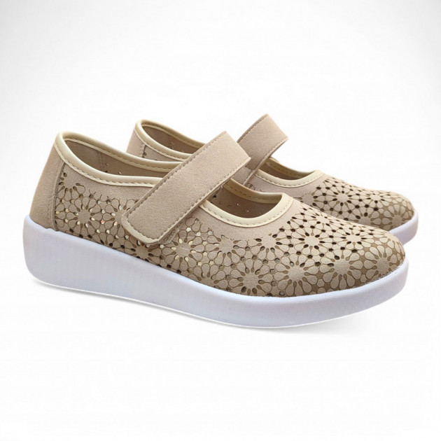 Merceditas Doctor Cutillas no pesa picado beige - 1