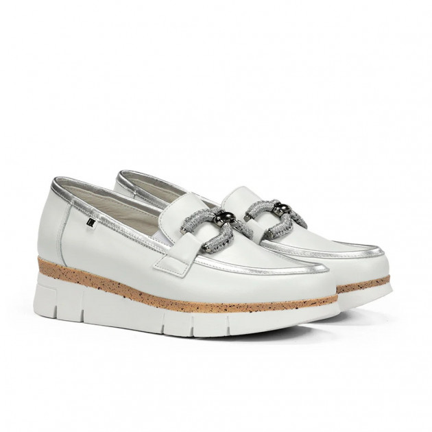 Mocasines Dorking Fluchos India blanco plata - 1
