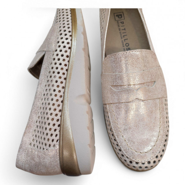 Mocasines Pitillos Oro plantilla extraíble - 3