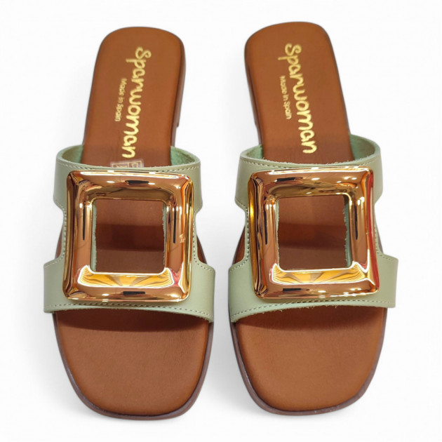 Pala verde menta con hebilla Oro Caterina y planta gel - 2