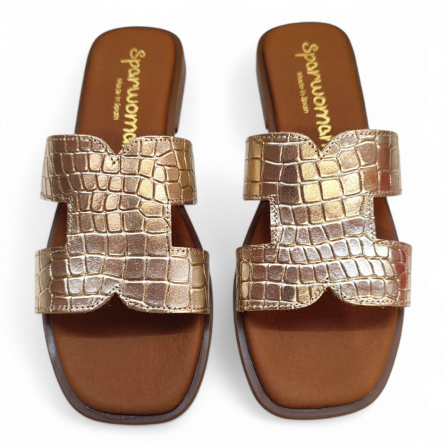 Palas doradas planas Sparwoman gel y piel - 2