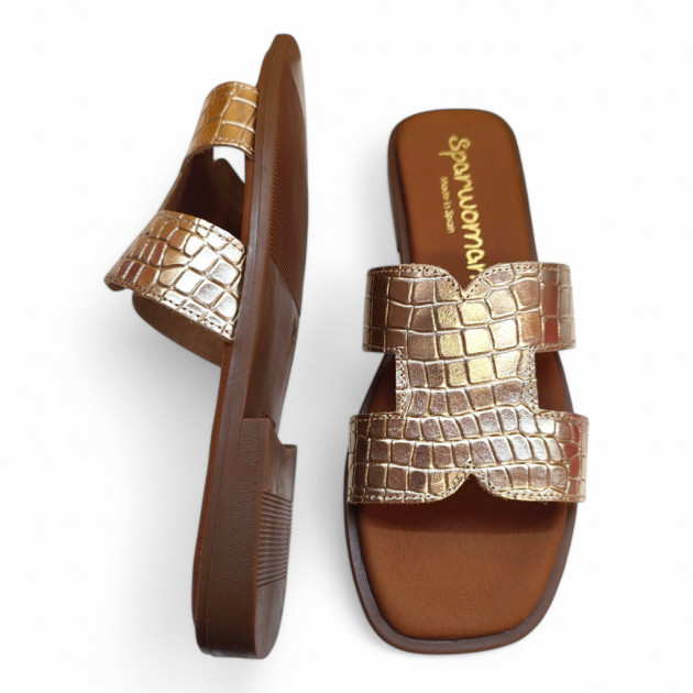 Palas doradas planas Sparwoman gel y piel - 3