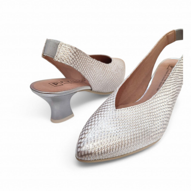 Salón pico destalonado Pitillos 10510 plata - 2