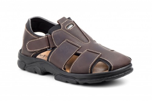 Sandalia hombre Piel Marrón Chocolate - 1