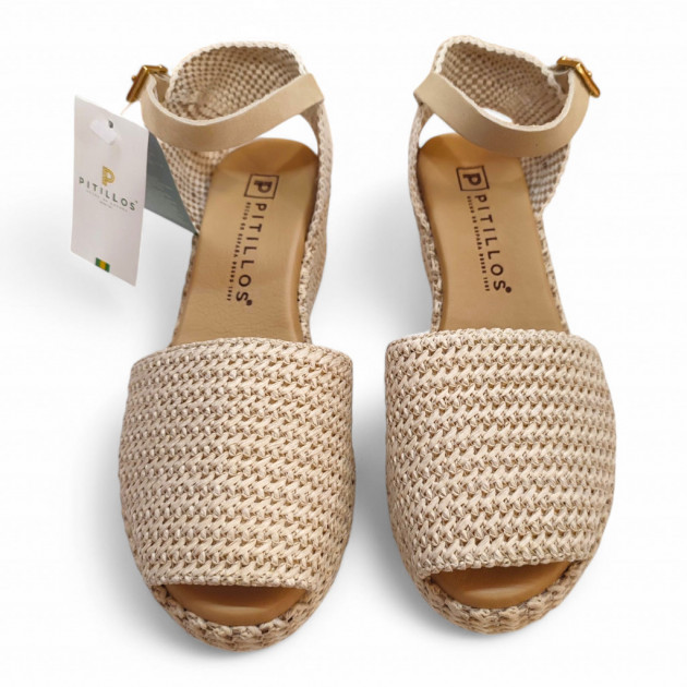 Sandalias cerradas Pitillos rafia natural - 2