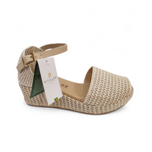 Sandalias cerradas Pitillos rafia natural - 3
