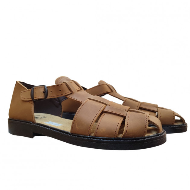 Sandalias clásicas económicas de piel marrones - 1