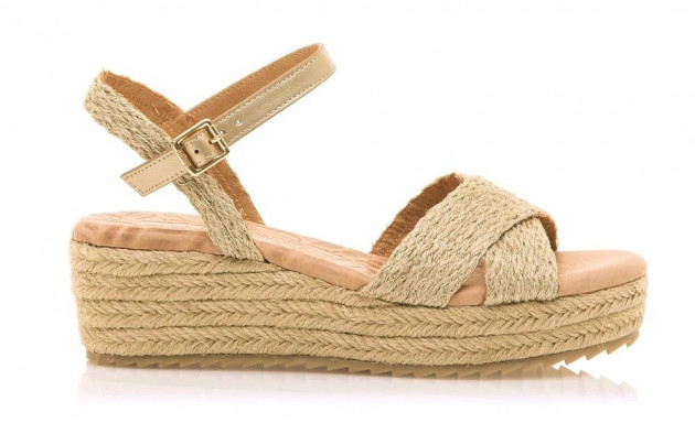 Sandalias cruzadas yute plataforma y cuña Mustang lita - 2