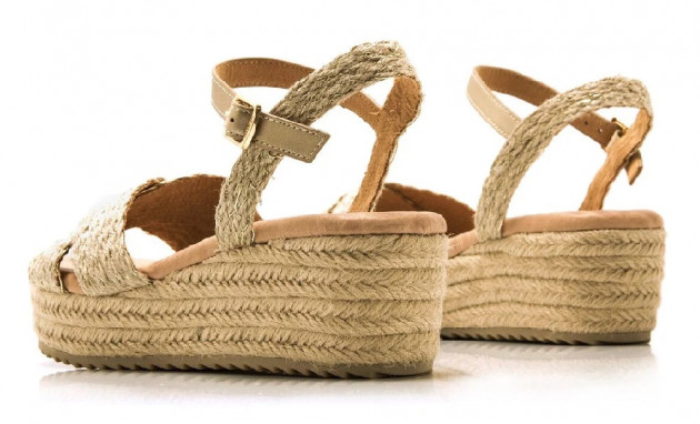 Sandalias cruzadas yute plataforma y cuña Mustang lita - 3
