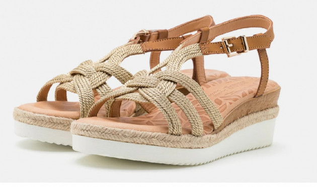 Sandalias cuña Mustang Elif gel piel - 1