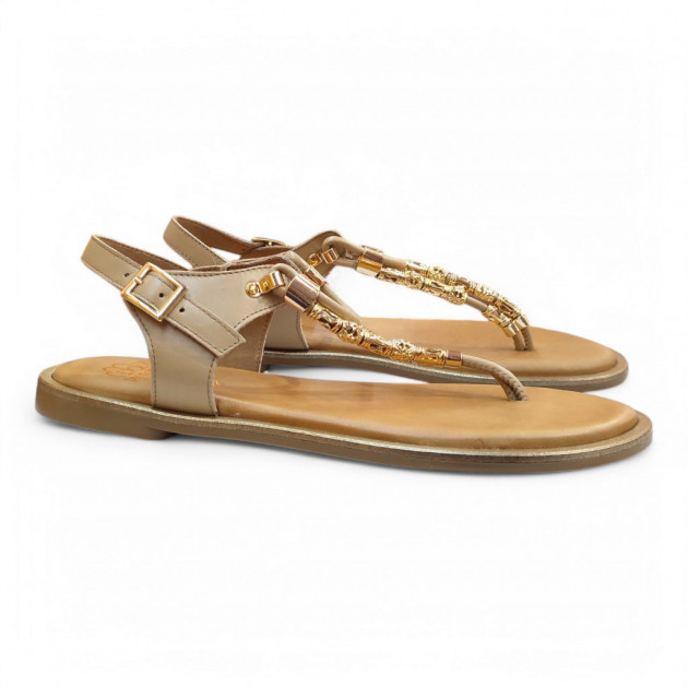 Sandalias de dedo Porronet esclavas piel marrones - 1