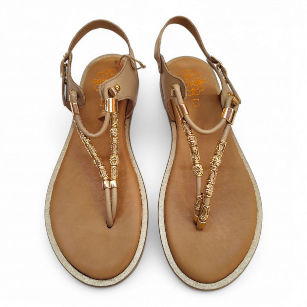 Sandalias de dedo Porronet esclavas piel marrones - 2