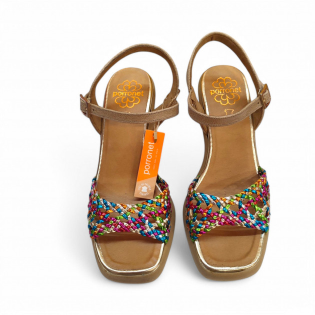 Sandalias de vestir con tacón multicolor Porronet piel - 2