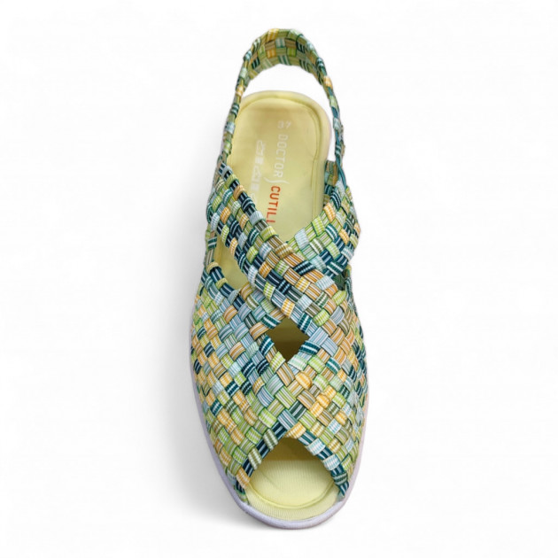 Sandalias Doctor Cutillas elásticos trenzados verde - 2