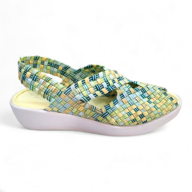 Sandalias Doctor Cutillas elásticos trenzados verde - 3