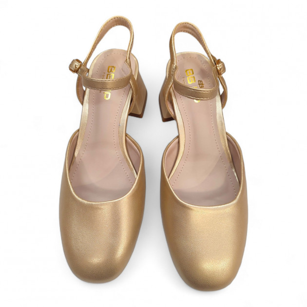 Sandalias fiesta punta cerrada económicos oro - 3