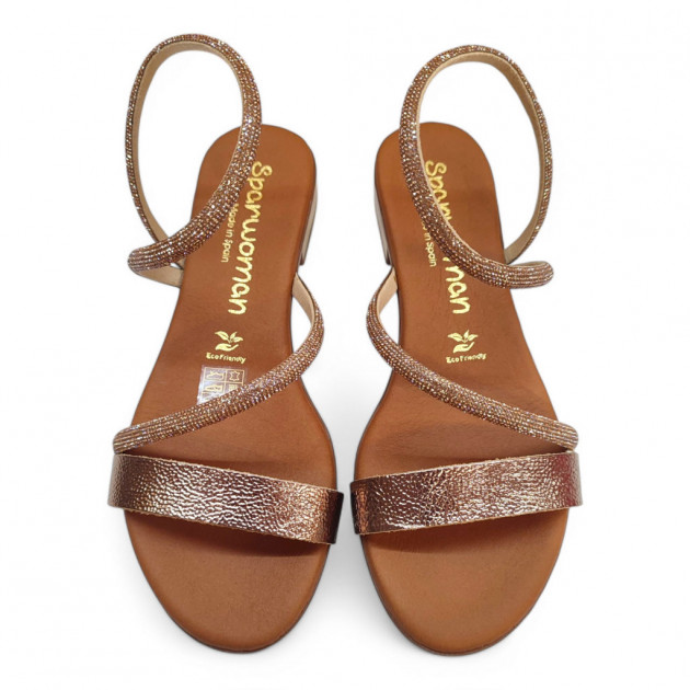 Sandalias planas elegantes bronce Sparwoman - 3