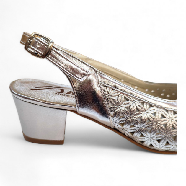 Sandalias vestir ANCHO ESPECIAL piel plata - 3