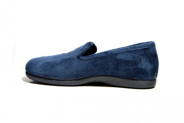Zapatilla casa cerrada Andinas terciopelo azul - 2