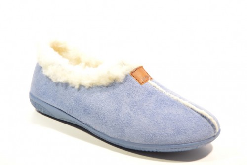 Zapatilla casa cerrada lana azul ducados - 1