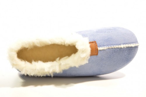 Zapatilla casa cerrada lana azul ducados - 2