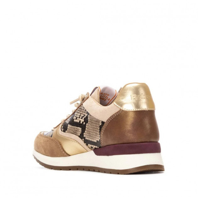 Zapatillas beige de mujer refresh con cremallera animal print - 3