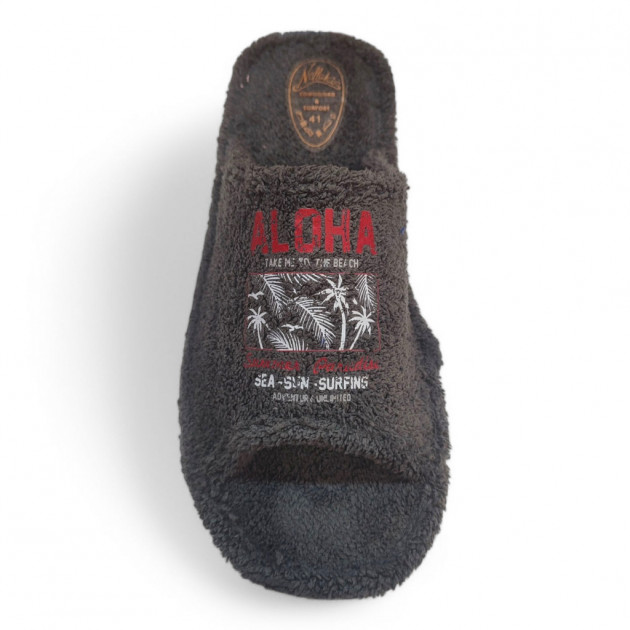 Zapatillas casa abiertas caballero verano gris no pesan - 3