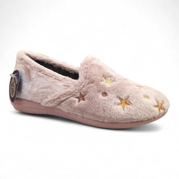 Zapatillas casa cerradas Laro rosa estrellas - 1