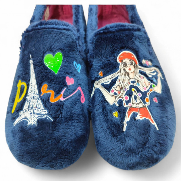 Zapatillas casa cerradas mujer graciosas azules - 3