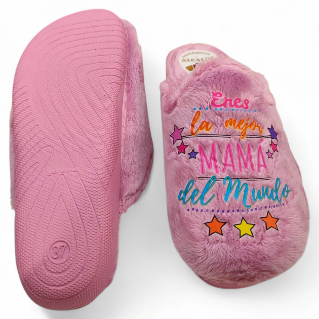 Zapatillas casa 'eres la mejor mamá del mundo' en rosa - 3
