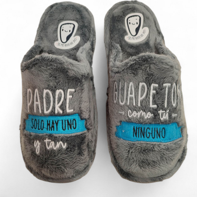 Zapatillas casa graciosas Papa solo hay uno, y tan guapeton como tu ninguno - 1