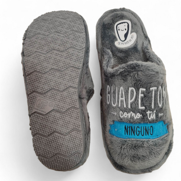 Zapatillas casa graciosas Papa solo hay uno, y tan guapeton como tu ninguno - 2