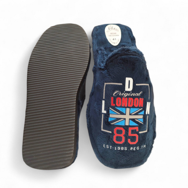 Zapatillas casa hombre ecónomicas azules con diseño joven - 2