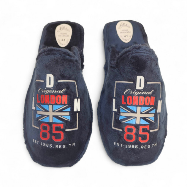 Zapatillas casa hombre ecónomicas azules con diseño joven - 3