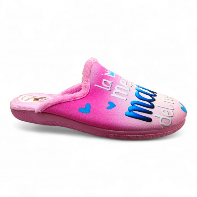Zapatillas casa 'la Mejor Mama del Mundo' económicas rosa - 2